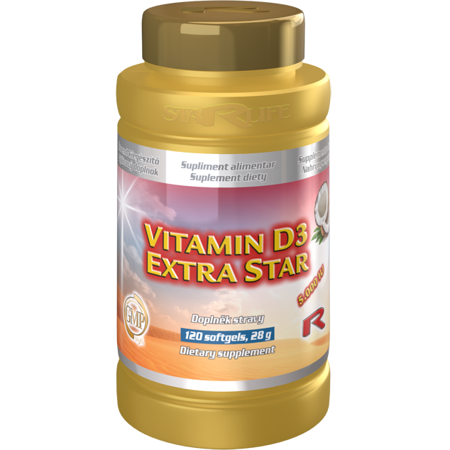 STARLIFE VITAMIN D3 EXTRA STAR 120 kapslí